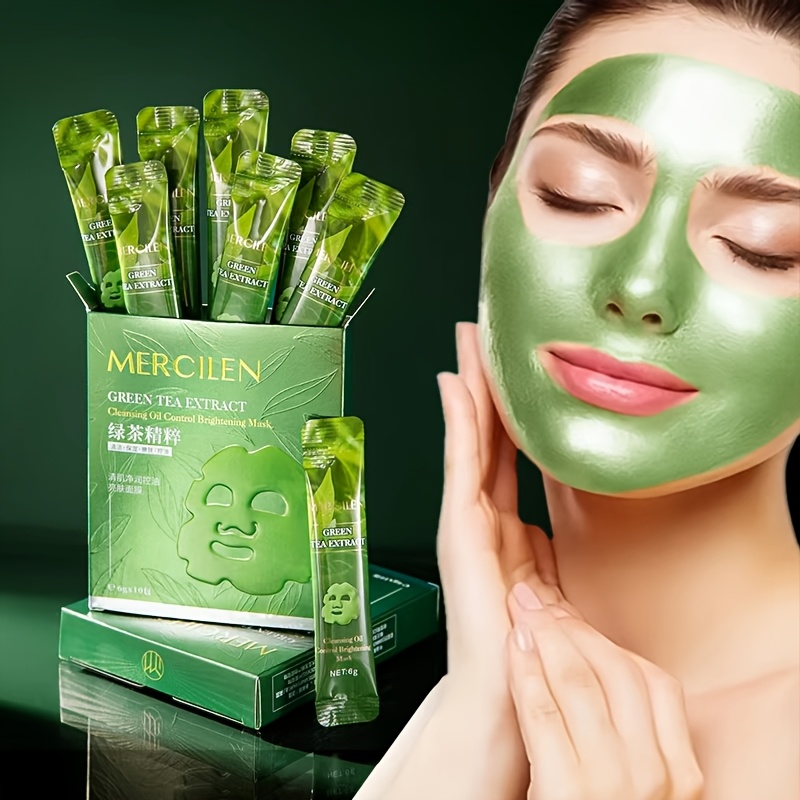 Collagen Sheet Mask - 10pcs Mercilen Green Tea Peeling Facial