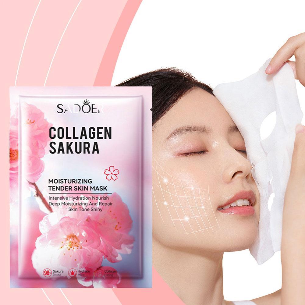 5Pcs Collagen Sakura Face Mask - Collagen Sheet Mask review and price