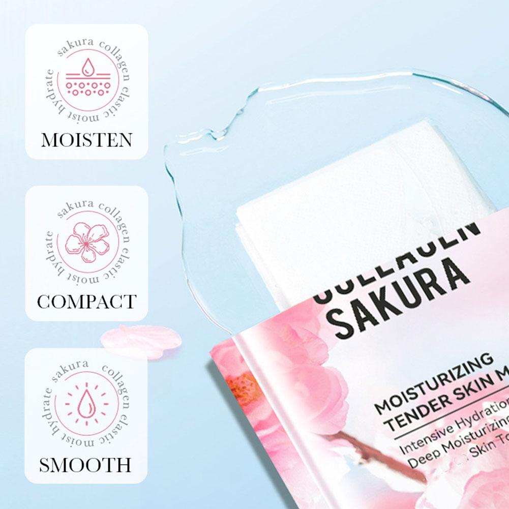 5Pcs Collagen Sakura Face Mask - Collagen Sheet Mask review and price